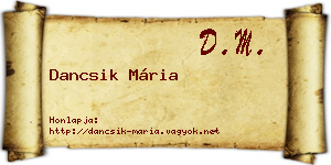 Dancsik Mária névjegykártya